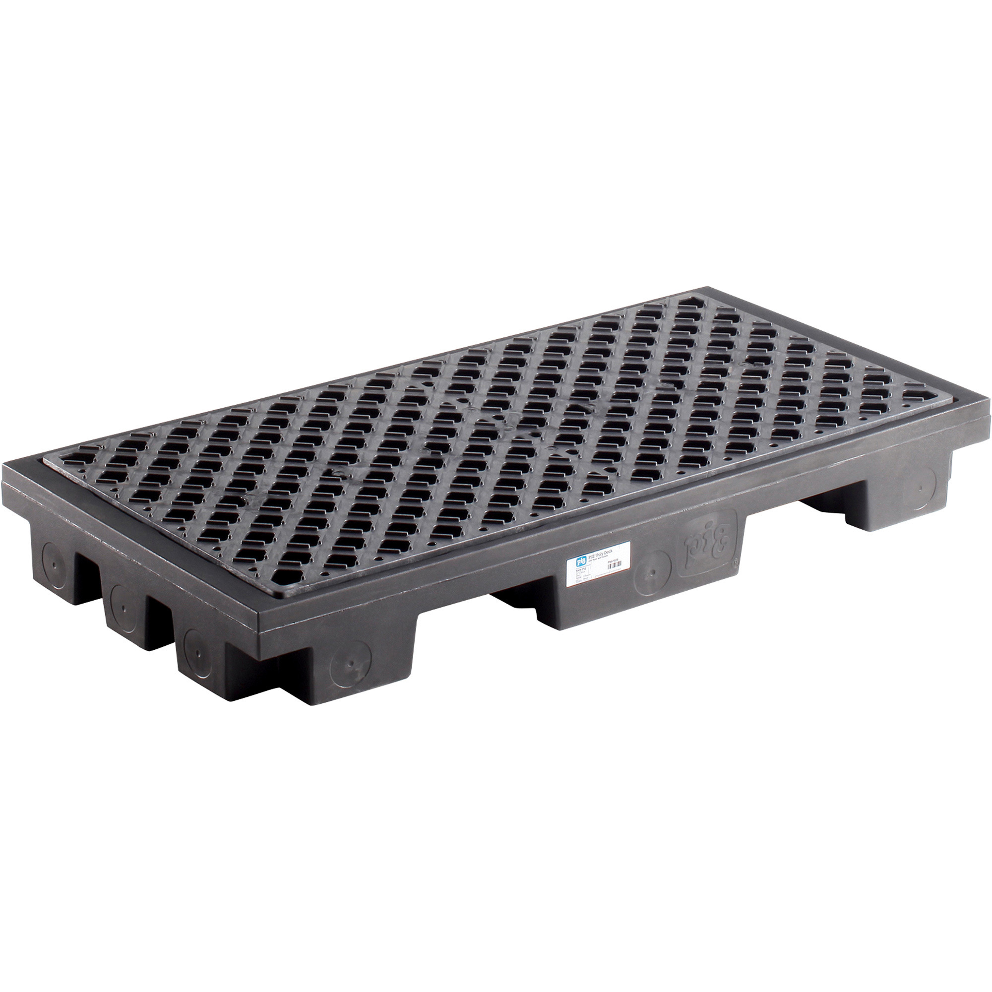 New Pig Poly 2-Drum Deck with Pallet Jack Pockets (without Drain), 52in.L x 25in.W x 6.25in.H, Model# PAK1020-WOD